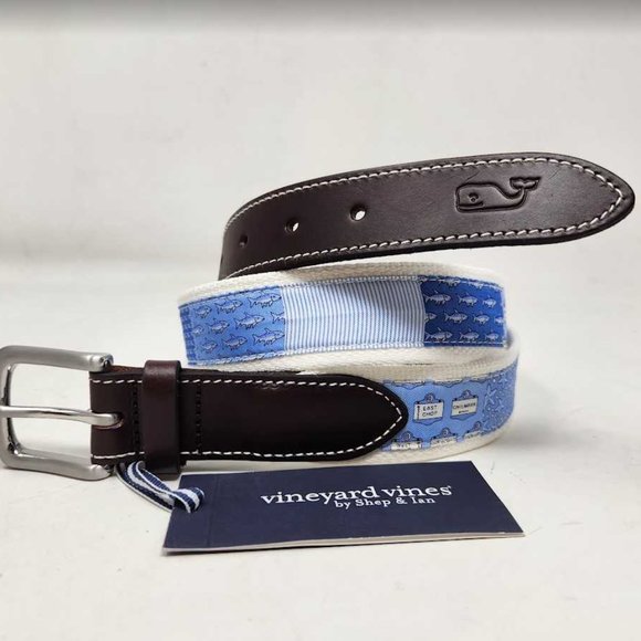 New men's 30 Vineyard Vines classic patchwork canvas club belt